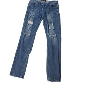 Premiere Rue21 Distressed Patch Skinny Jeans Size 9/10